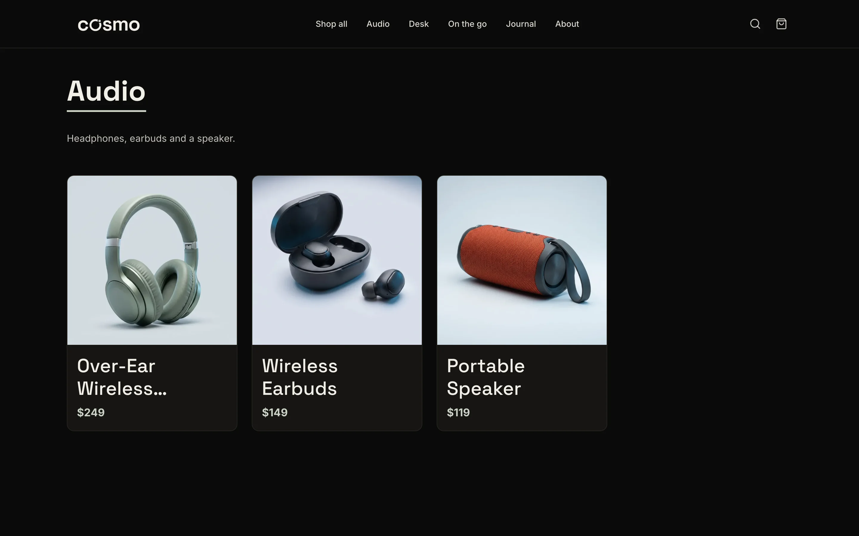Cosmo's collection on a desktop