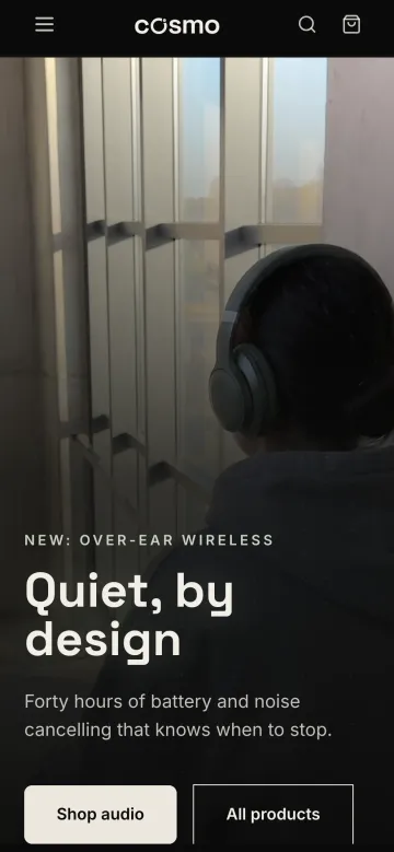 Cosmo's home page on a phone