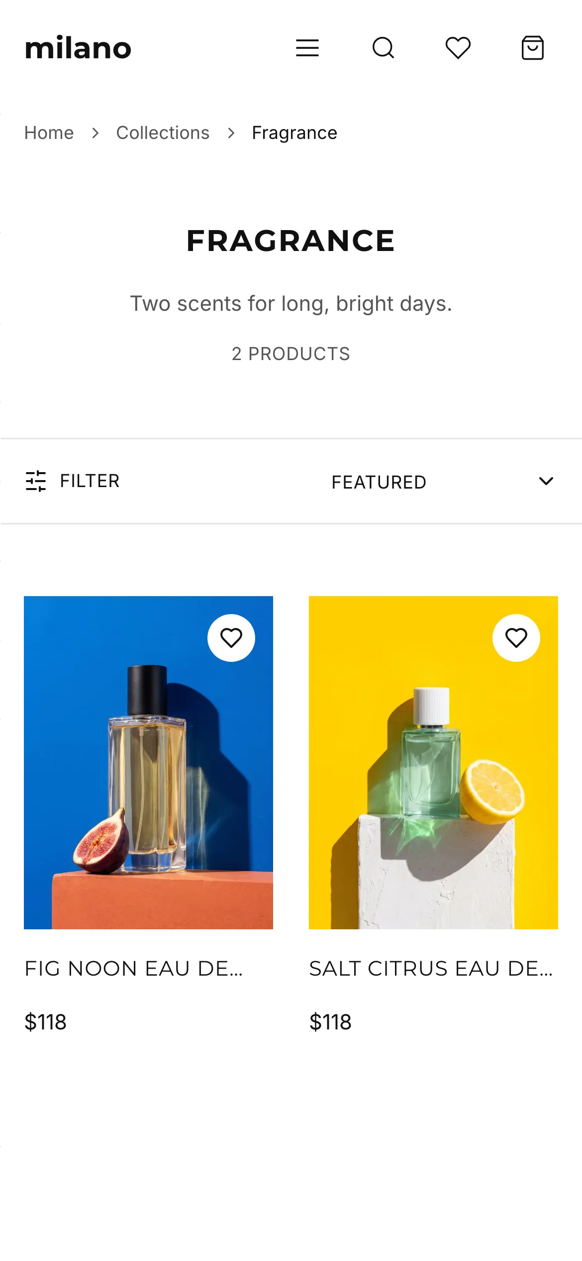 Milano's collection on a phone